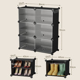 Sekey Shoe Cabinet Black – Modular plug-in system, stable & space-saving, ideal for hallway & wardrobe